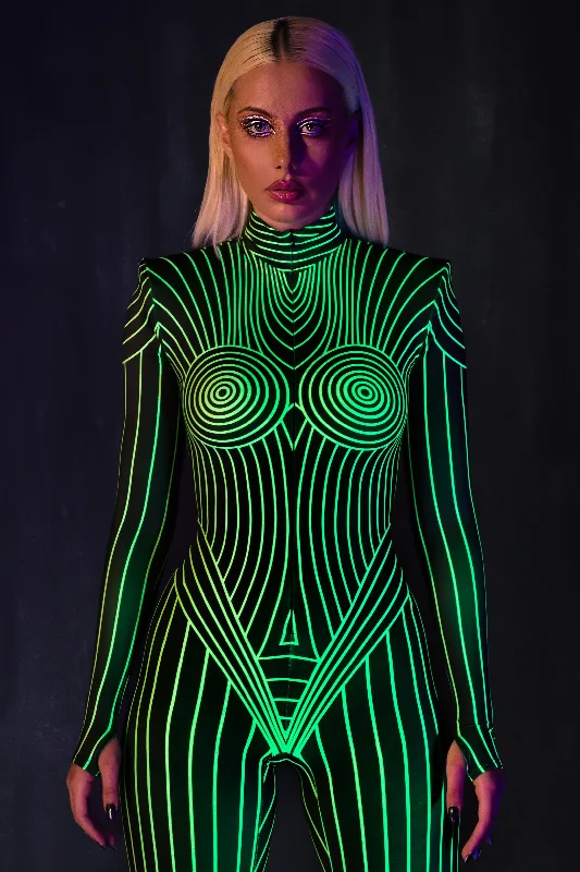 Button - Front Bodysuits with a Classic and Timeless AppealMaxima Green Pad Costume