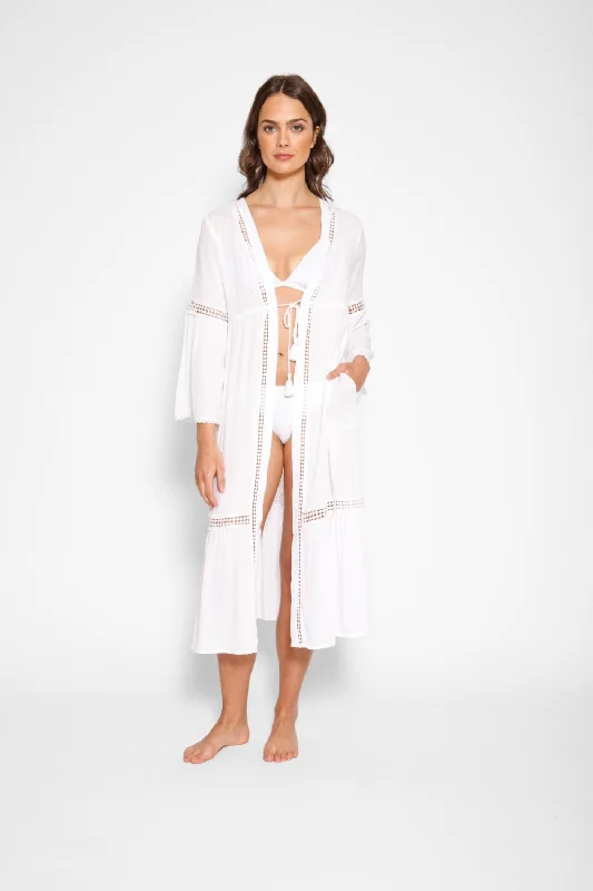 Plus - size floral print cover ups for a stylish beach lookMiami Luxe Long Sleeve Robe Plus - size floral print cover ups for a stylish beach lookMiami Luxe Long Sleeve Robe