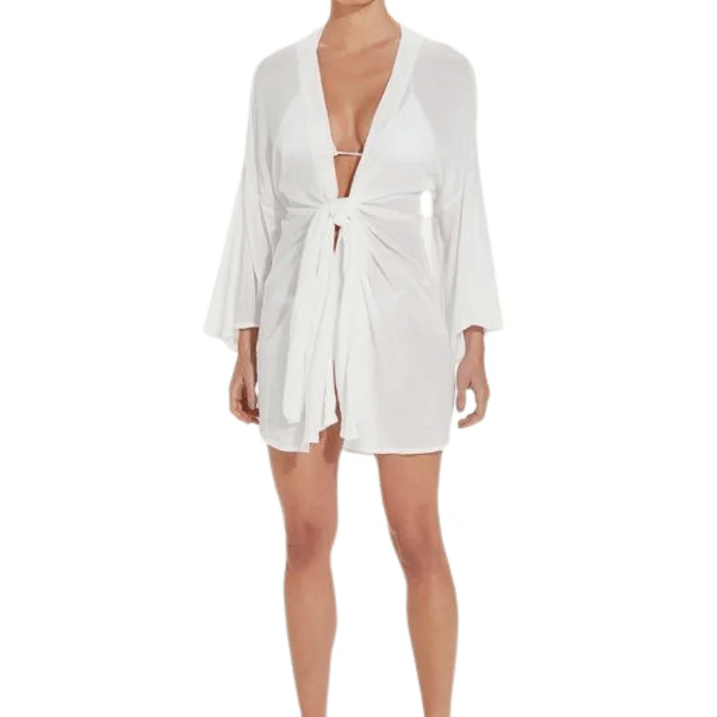 Button - down cover ups for a versatile and easy - to - wear optionVIX Perola Knot Short Cover Up Button - down cover ups for a versatile and easy - to - wear optionVIX Perola Knot Short Cover Up