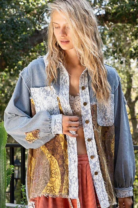 Crop Bodysuits to Pair with High - Waisted BottomsRaw Hem Twill Contrast Button Up Shacket Crop Bodysuits to Pair with High - Waisted BottomsRaw Hem Twill Contrast Button Up Shacket
