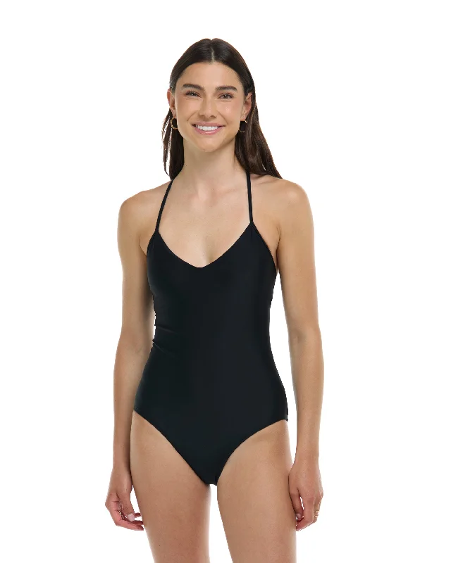 Women's Sleeveless One - Pieces in Yellow with Floral Appliques for a Cheerful and Spring - Like LookSmoothies Sandbar One-Piece Tank - Black Women's Sleeveless One - Pieces in Yellow with Floral Appliques for a Cheerful and Spring - Like LookSmoothies Sandbar One-Piece Tank - Black