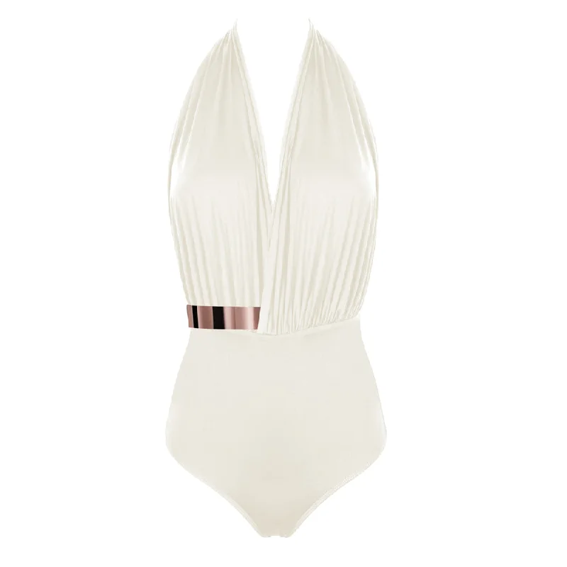 ST. TROPEZ II SWIMSUIT - STUDIO EDITION ROSÉGOLD/ BLACK METALLIC - ECRU