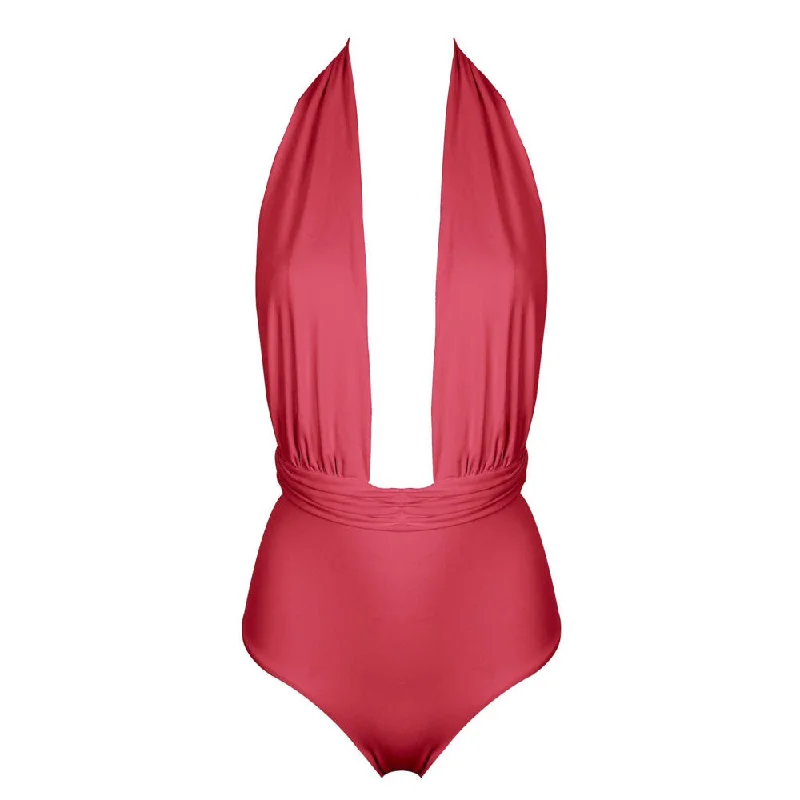 Women's Plaid Patterned One - Pieces in Red and Black for a Classic Fall LookST.BARTH Swimsuit - Coral Red Women's Plaid Patterned One - Pieces in Red and Black for a Classic Fall LookST.BARTH Swimsuit - Coral Red