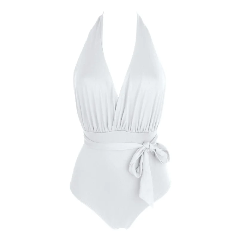 Women's Velvet One - Pieces in Emerald Green for a Luxurious and Sophisticated OccasionTHE ST. TROPEZ I RIBBON Swimsuit - White Women's Velvet One - Pieces in Emerald Green for a Luxurious and Sophisticated OccasionTHE ST. TROPEZ I RIBBON Swimsuit - White