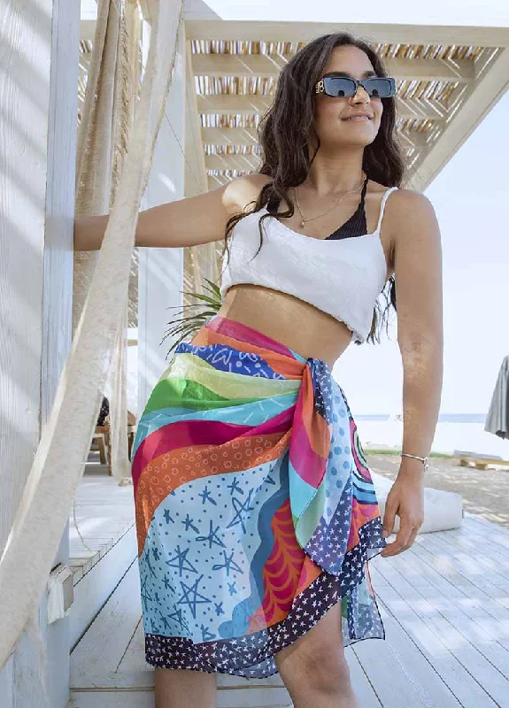 Knee - length cover ups for a versatile and practical beachwear optionTrippy Chiffon Cover Up Knee - length cover ups for a versatile and practical beachwear optionTrippy Chiffon Cover Up